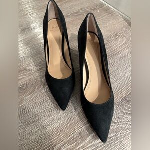 Marc Fisher black suede heels, worn once, size 7.5